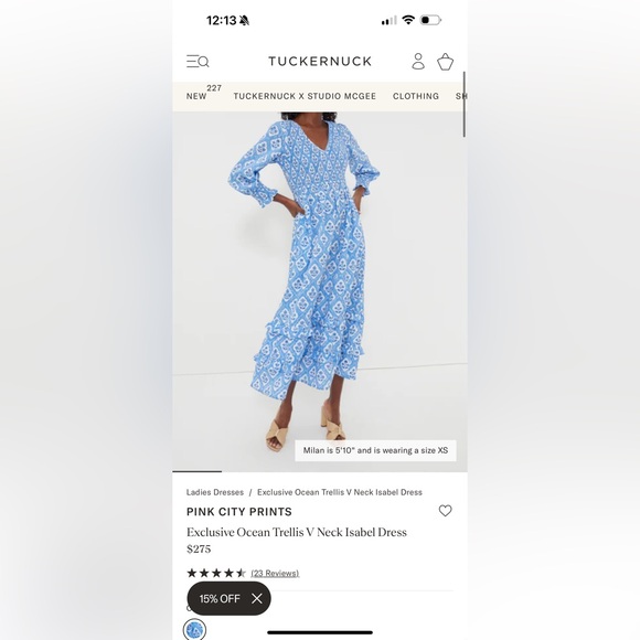 Tuckernuck Pink City Prints V Neck Floral Isabel Dress - Picture 12 of 13